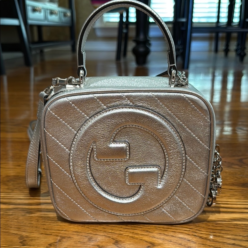 Gucci Silver Blondie Top Handle Handbag